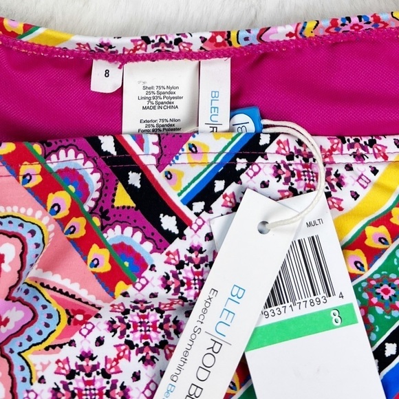 NWT Bleu Rod Beattie Side Tie Hipster Bikini Bottoms Paisley Print - Picture 2 of 3